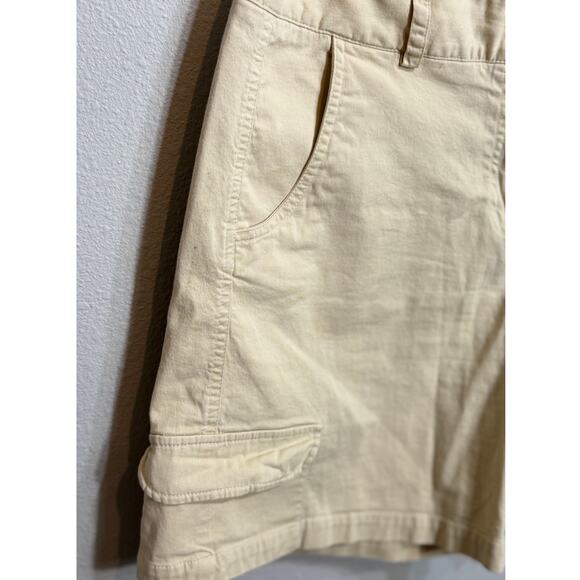 Talbots shorts stretch cotton tan cargo high rise with pockets 7" inseam Sz 10 - Picture 3 of 4